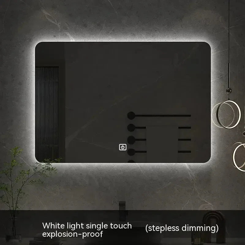 square LED bathroom mirror