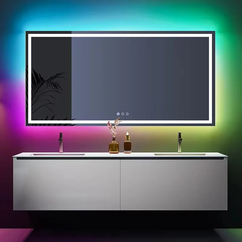 RGB LED bathroom mirror