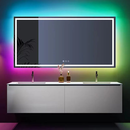RGB LED bathroom mirror