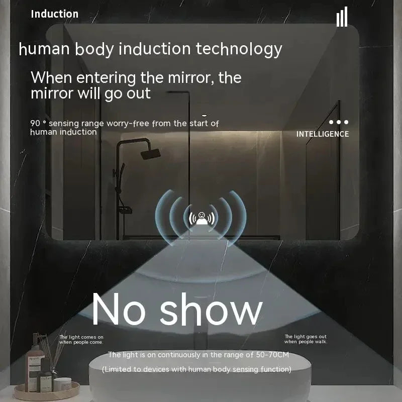 square LED bathroom mirror