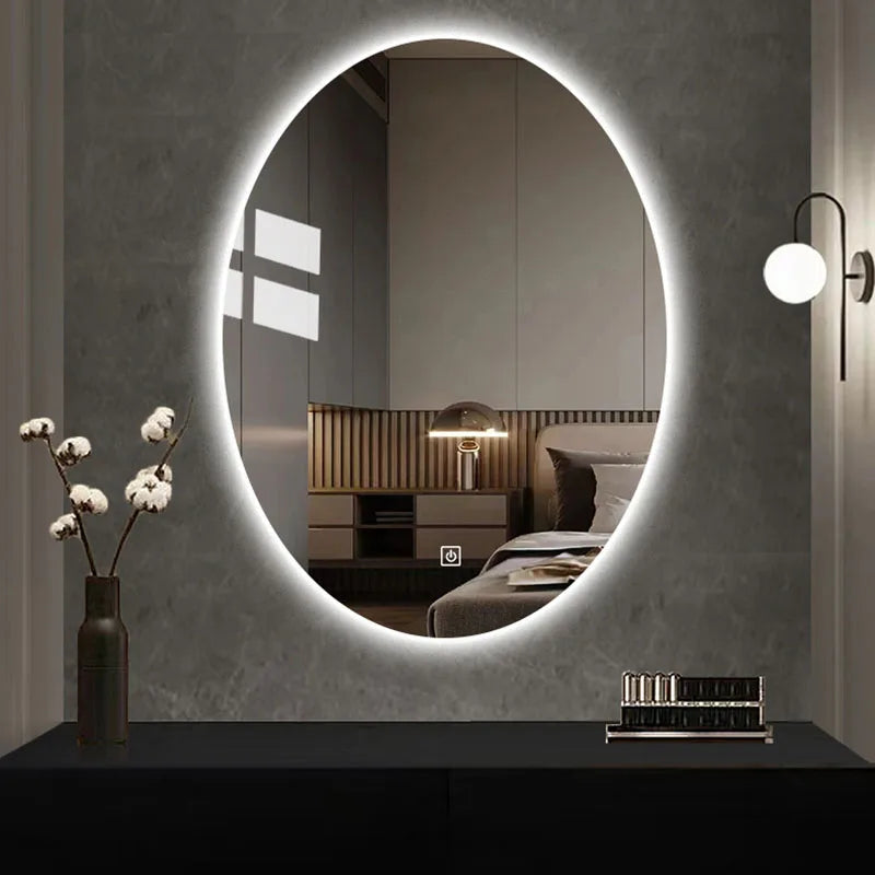 oval LED bathroom mirror