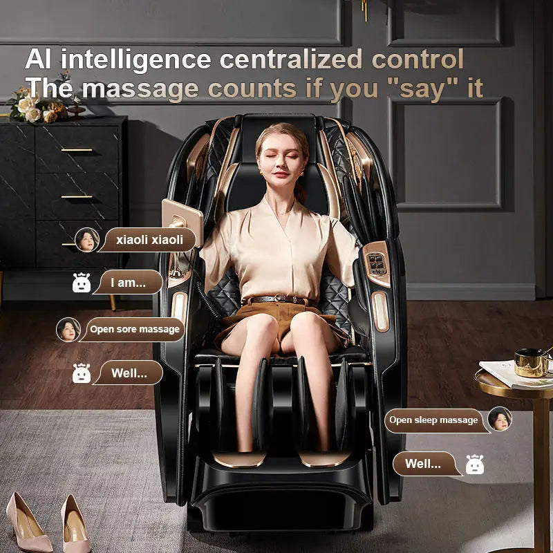 4D SL-Track Massage Chair Zero Gravity Full Body w/AI Voice 3D Luxury Electric Home Office Massage Sofa 3Y Warranty