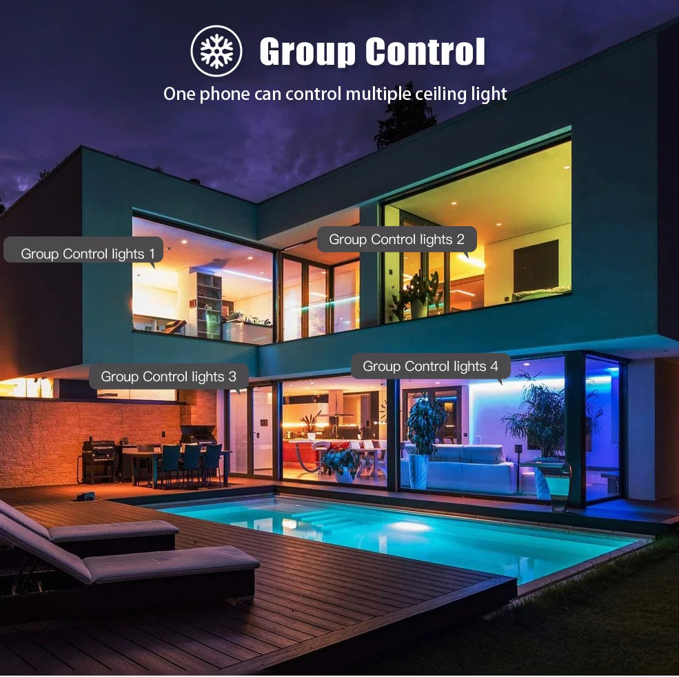 Tuya Zigbee 3.0 Smart Ceiling Light Wifi RGBCW Led Ceiling Lamp Livingroom Home Decoration Smart Lamp For Alexa, Google Home