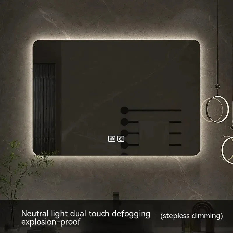 square LED bathroom mirror