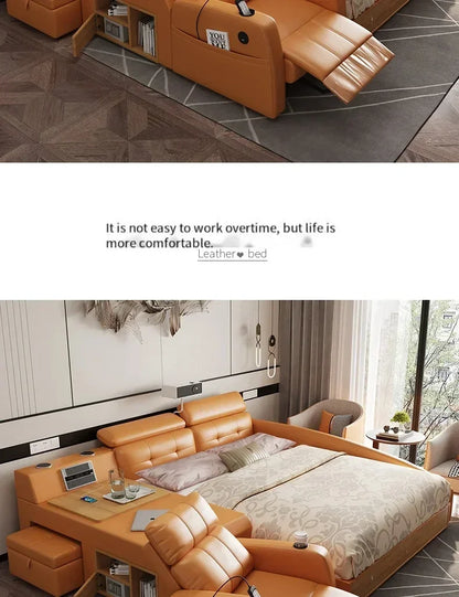 Simple Tatami Bed Massage Electric Multifunctional Headboards Double Bed Queen Size Frame Camas Moderrnas Inteligentes Furniture