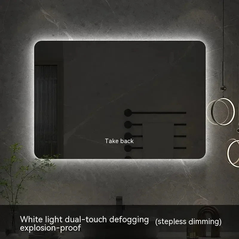 square LED bathroom mirror