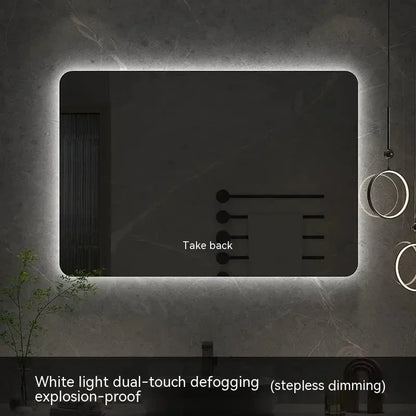 square LED bathroom mirror