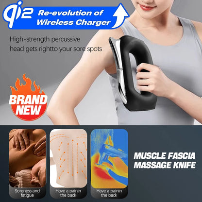 Electric Fascia Massager EMSMicro Current Vibration Deep Tissue Compression Muscle Relaxation Body Lifting Scraper Massage Knife