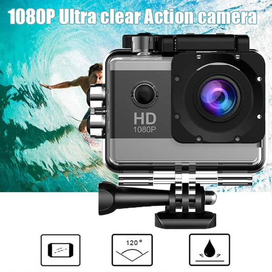 Action Camera 1080P/30FPS 2.0 In IPS Screen 170° Underwater Waterproof Helmet Video Recording Sports Cameras Outdoor Digital Cam