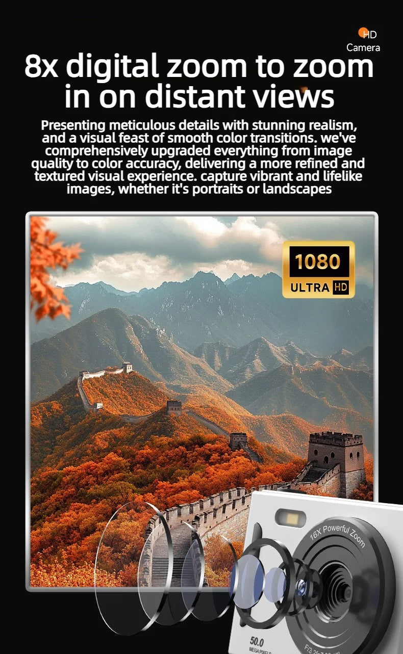 2026 NEW 5K Digital Portable Camera Pixels Auto Focus Entry-level Camera Dual Camera Flash Student CCD