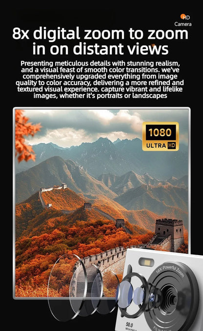 2026 NEW 5K Digital Portable Camera Pixels Auto Focus Entry-level Camera Dual Camera Flash Student CCD