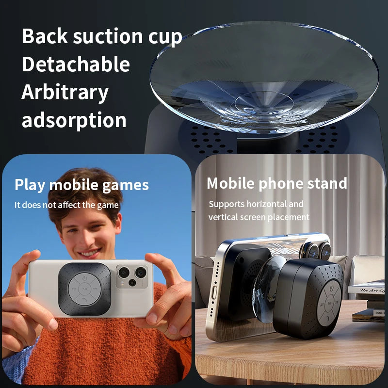Portable Bluetooth Speaker Mini Audio Suction Cup Phone Stand Surround Sound Subwoofer Smart Home Electronic Devices