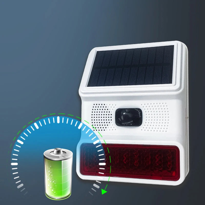 433MHZ Wireless Solar Speaker Siren Outdoor 100Db Sounder Super Alarm Horn Security Alarm Siren