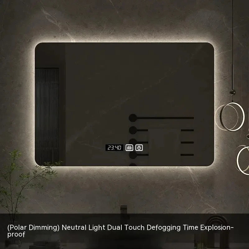 square LED bathroom mirror