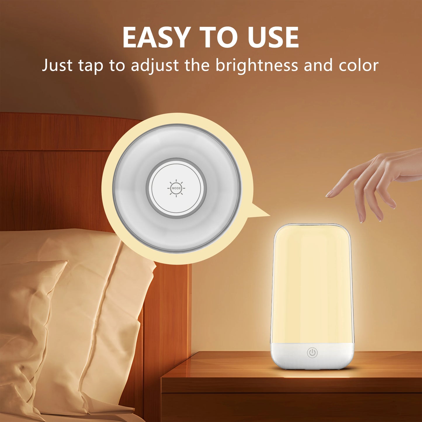 smart touch RGB bedside lamp