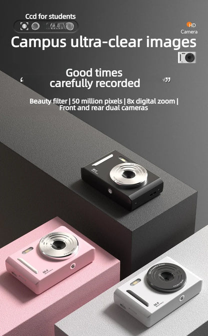 2026 NEW 5K Digital Portable Camera Pixels Auto Focus Entry-level Camera Dual Camera Flash Student CCD