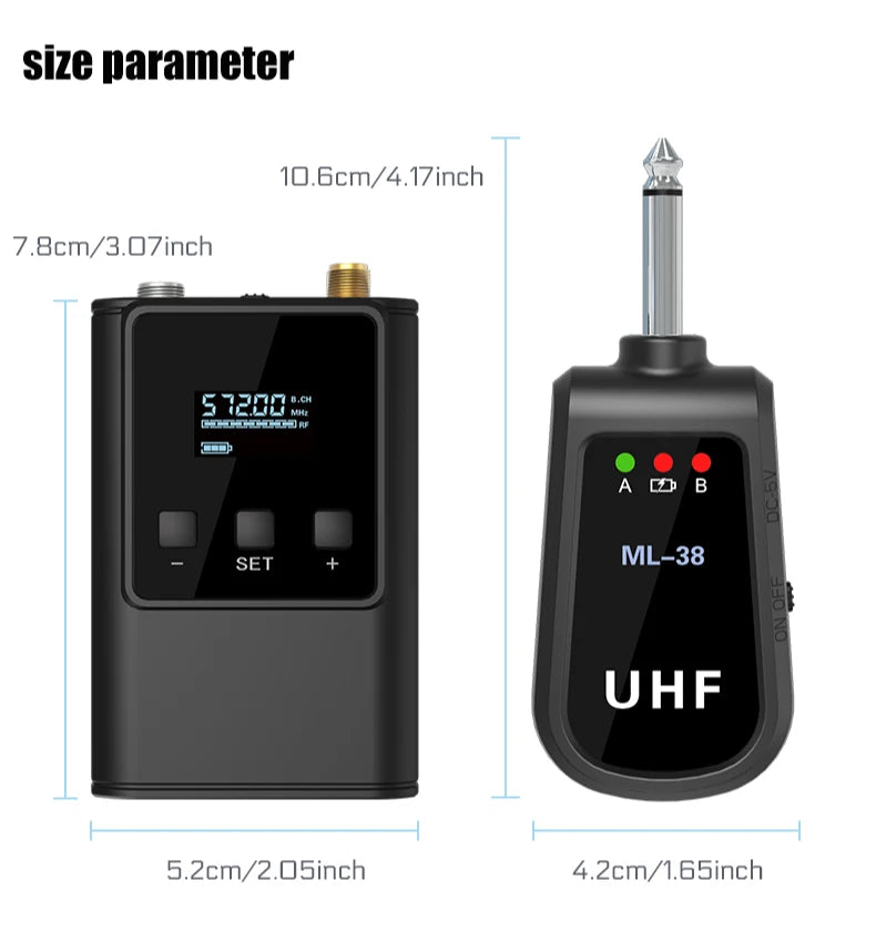 Dual Wireless Microphone System Headset Mic/Stand Mic/Lavalier Lapel Mic with Rechargeable Bodypack Transmitter & Receiver