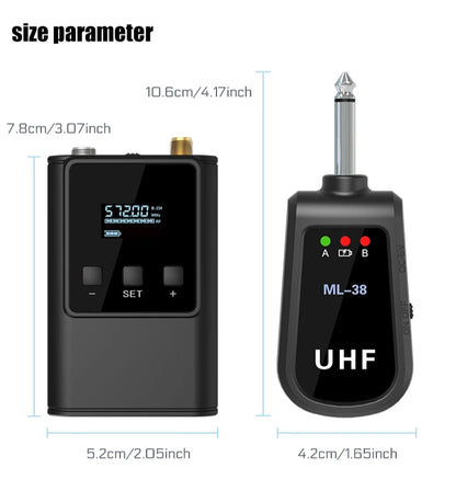 Dual Wireless Microphone System Headset Mic/Stand Mic/Lavalier Lapel Mic with Rechargeable Bodypack Transmitter & Receiver