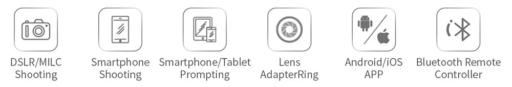 FEELWORLD TP2A 8 inch Mini Teleprompter Portable Supports Under Smartphone Tablet Prompting DSLR Camera Bluetooth