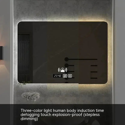 square LED bathroom mirror