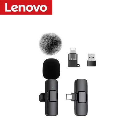 2026 NEW Lenovo Mini Portable Wireless Audio Video Recording Lavalier Microphone for Live Broadcast Gaming Audio Video Recording
