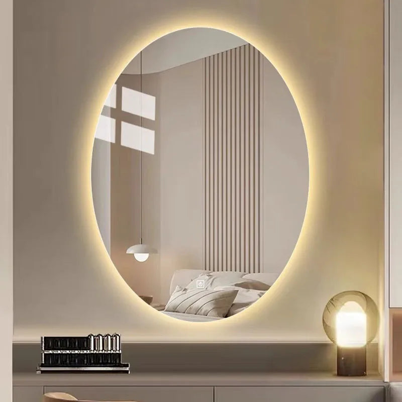 oval LED bathroom mirror