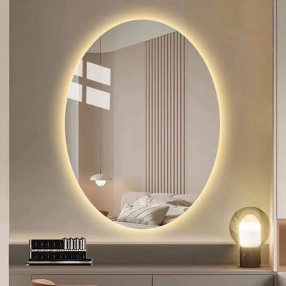 oval LED bathroom mirror