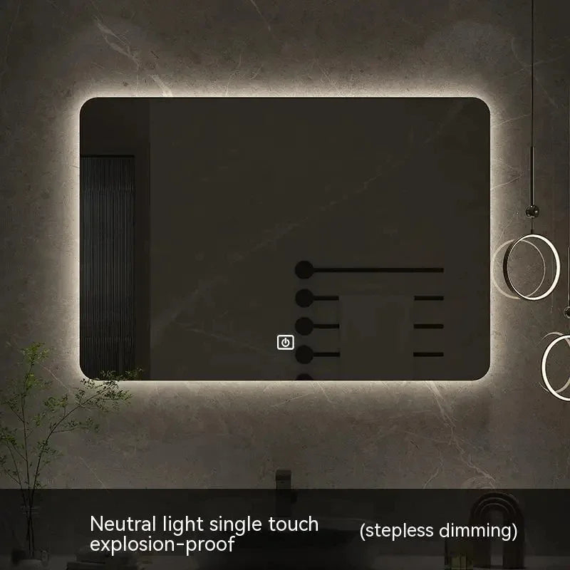 square LED bathroom mirror
