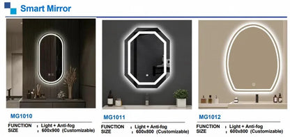 Wall Hung Frameless Touch Screen Led Bath Smart Mirror for Bathroom