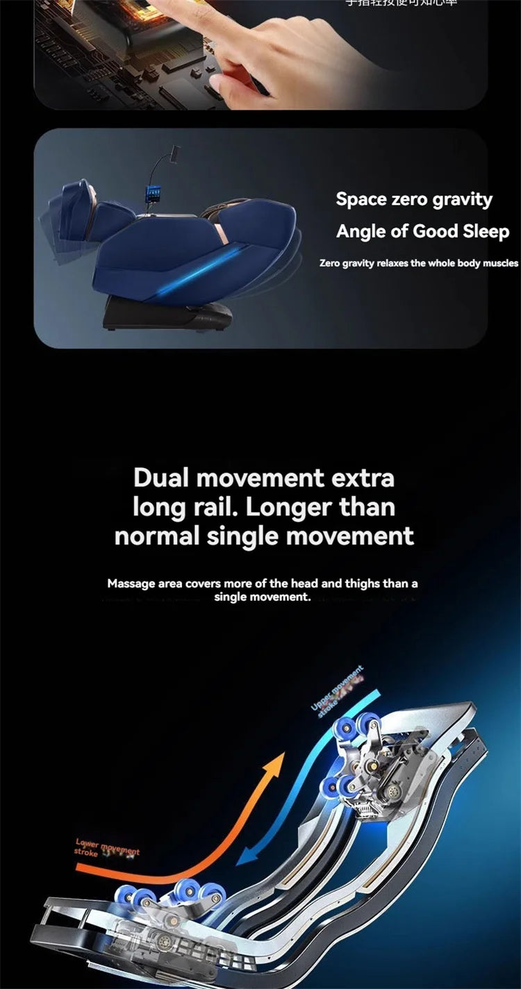 4D+4D Electric Massage Chairs Full Body Recliner Zero Gravity Auto Massage Chair Sl-Track 2025 Full Body Relaxation Massage Sofa