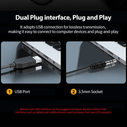 Condenser Microphone USB Wired For PC Computer Laptop Professional Gaming Accessories Streaming Sound Live Podcast RGB Record