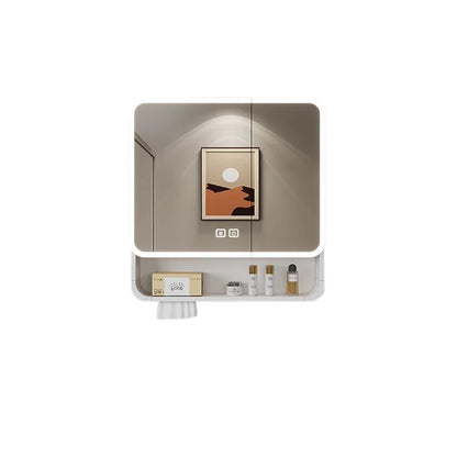 Aluminum Alloy Bathroom Mirror Cabinet Smart Makeup Mirror with Lights  Anti-Fog Wall-Mounted Vanity Cabinet Storage Mirror