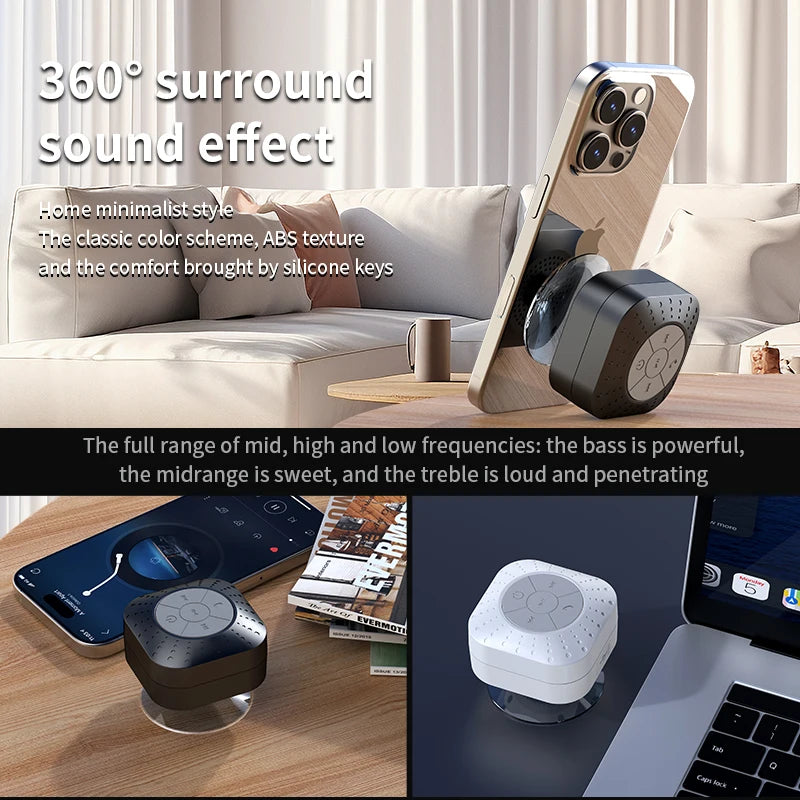 Portable Bluetooth Speaker Mini Audio Suction Cup Phone Stand Surround Sound Subwoofer Smart Home Electronic Devices
