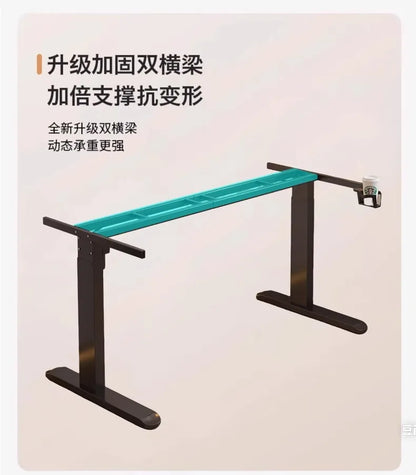 Solid Wood Electric Standing Desk with Drawers Smart Height Adjustable Gaming Computer Workstation for Home Study Office