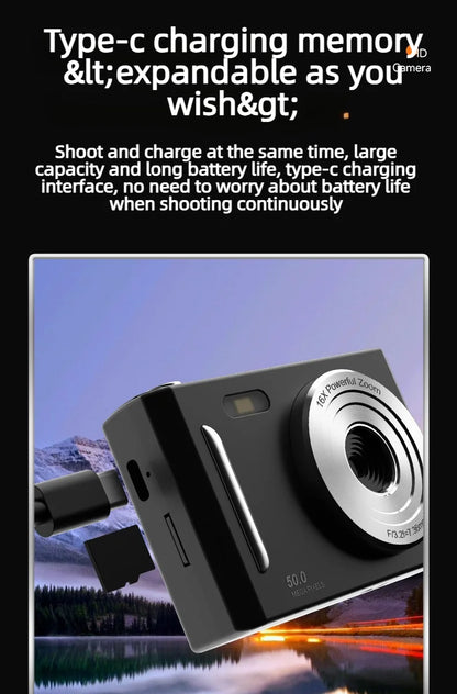 2026 NEW 5K Digital Portable Camera Pixels Auto Focus Entry-level Camera Dual Camera Flash Student CCD