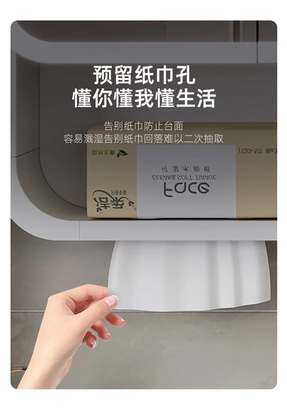 Aluminum Alloy Bathroom Mirror Cabinet Smart Makeup Mirror with Lights  Anti-Fog Wall-Mounted Vanity Cabinet Storage Mirror