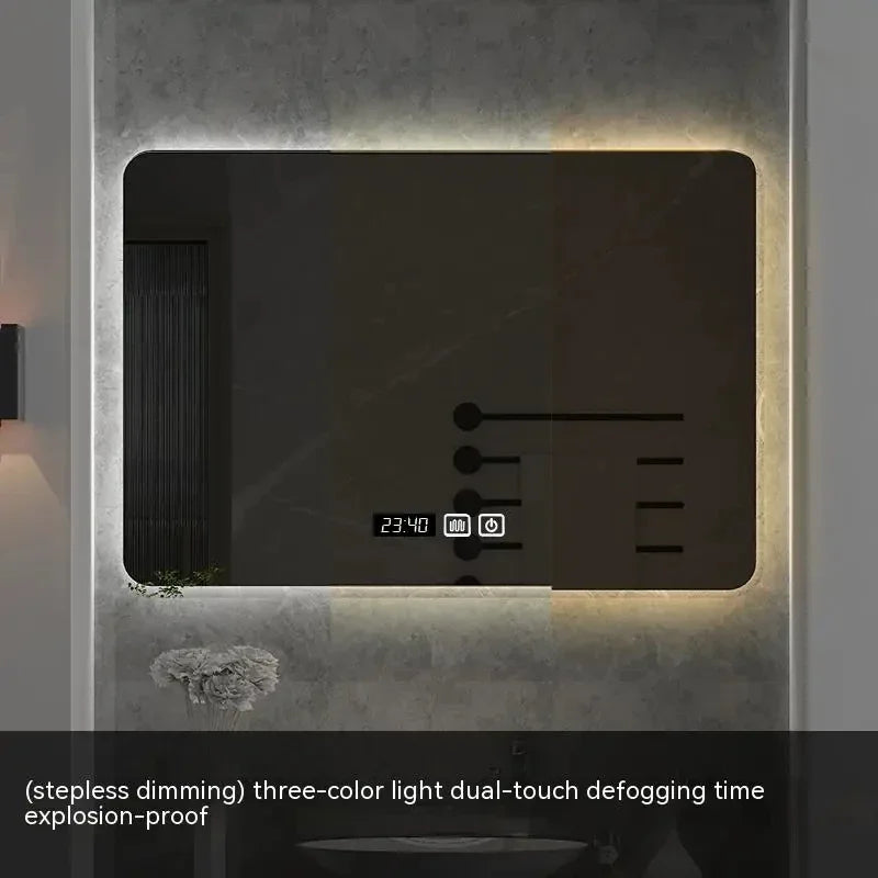 square LED bathroom mirror