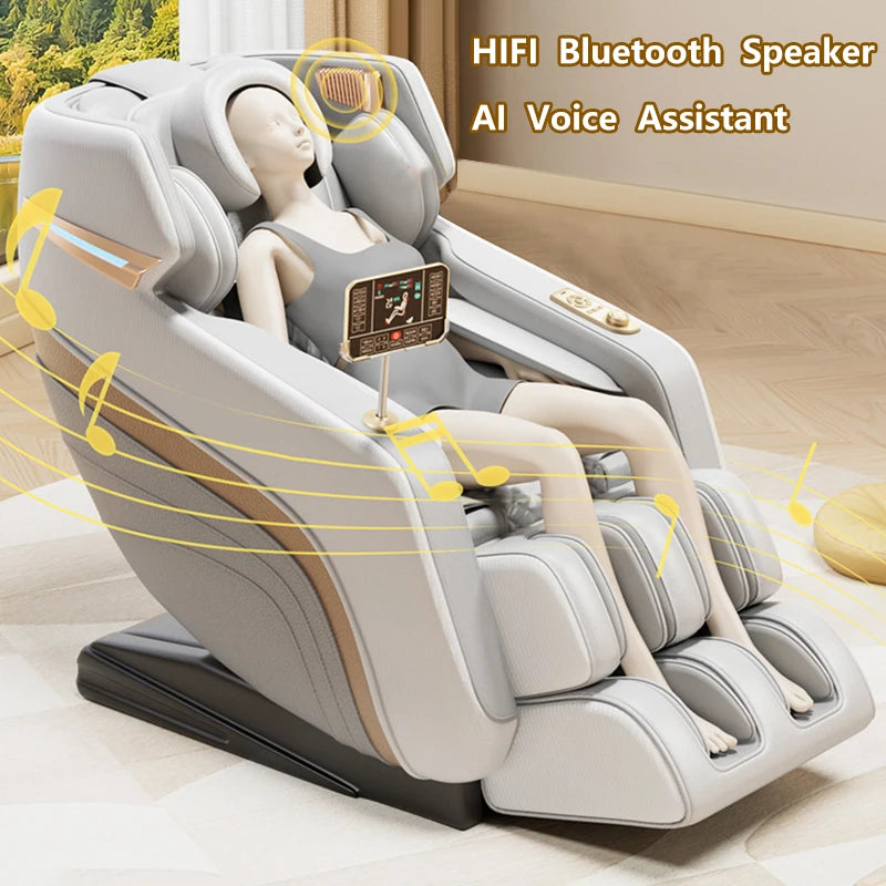 Full Body Airbags Zero Gravity Massager Chair Electric LCD Screen Massage Relaxing Hifi Bluetooth Music Chair Multi Functional