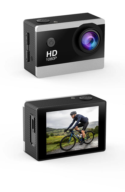 Action Camera 1080P/30FPS 2.0 In IPS Screen 170° Underwater Waterproof Helmet Video Recording Sports Cameras Outdoor Digital Cam