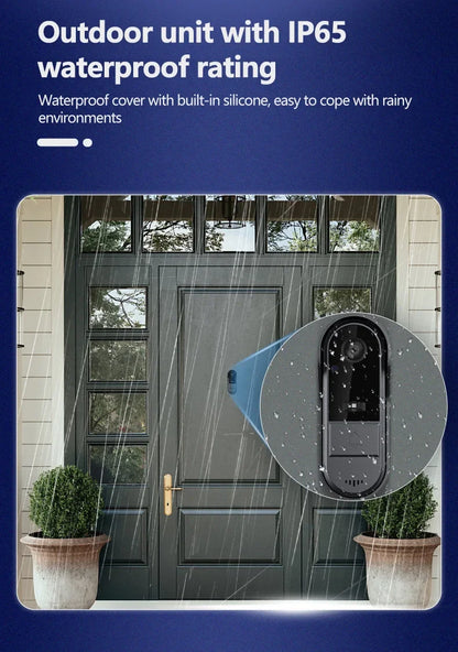 Wireless Intercom Doorbell Night HD Vision 4.3in IPS Screen Waterproof Doorbell Camera Smart Home Security Video By Bell