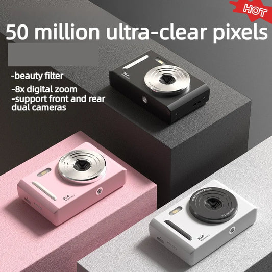 2026 NEW 5K Digital Portable Camera Pixels Auto Focus Entry-level Camera Dual Camera Flash Student CCD