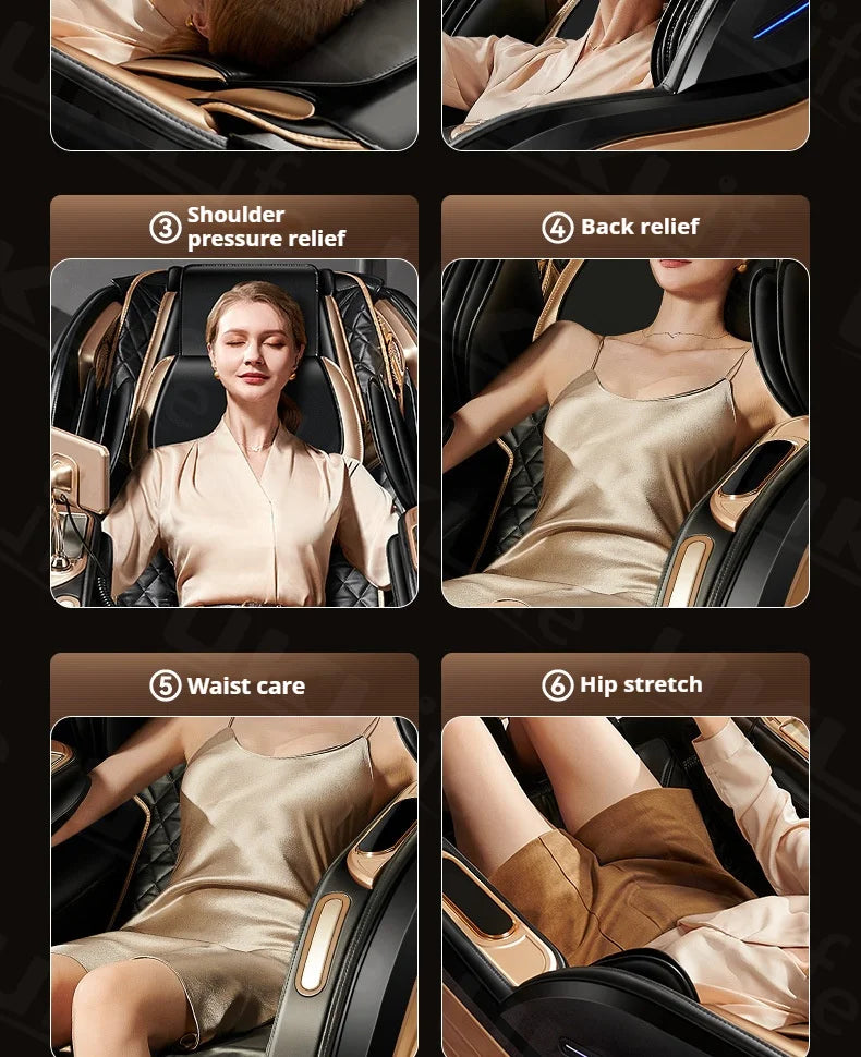4D SL-Track Massage Chair Zero Gravity Full Body w/AI Voice 3D Luxury Electric Home Office Massage Sofa 3Y Warranty