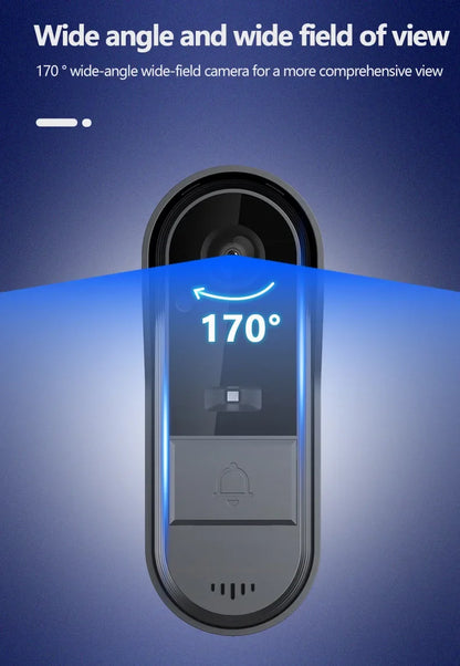 Wireless Intercom Doorbell Night HD Vision 4.3in IPS Screen Waterproof Doorbell Camera Smart Home Security Video By Bell