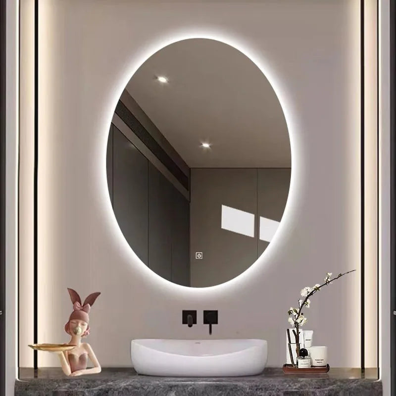 oval LED bathroom mirror