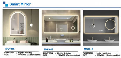 Wall Hung Frameless Touch Screen Led Bath Smart Mirror for Bathroom