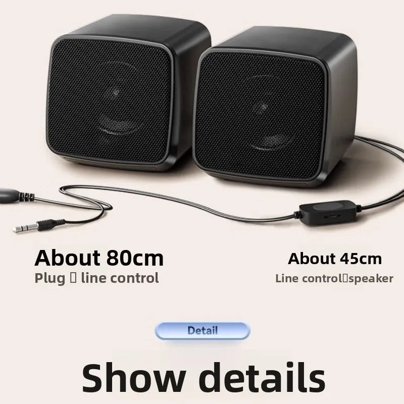 Computer Speakers, Mini Speaker with Cool Lights and Stereo Sound 6W USB Powered 3.5 mm AUX-in Portable Speaker for Computer
