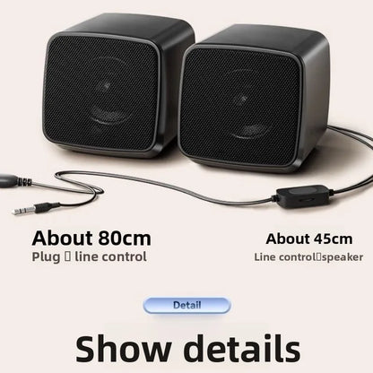 Computer Speakers, Mini Speaker with Cool Lights and Stereo Sound 6W USB Powered 3.5 mm AUX-in Portable Speaker for Computer