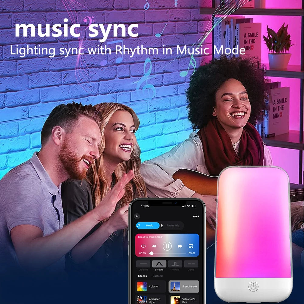 smart touch RGB bedside lamp