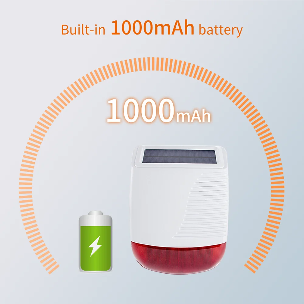 Staniot High Decibel Siren Outdoor 433Mhz Wireless Solar Siren Waterproof House Security Alarm System 1000mAh Smart Home Devices