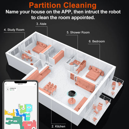 Robot Vacuum Cleaner ABIR X9 ,Laser System,Dual UV Cleaning,Auto Carpet Boost Tech,Multiple Floors Maps,Customized Room Cleaning